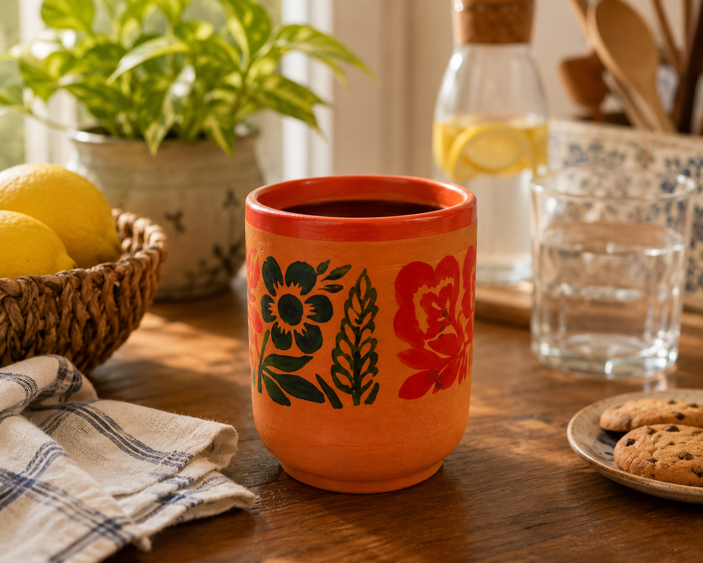 Handcrafted glass décor styled in a home